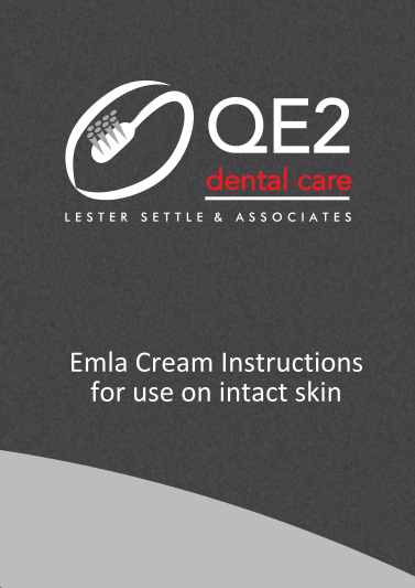 First page of Emla Cream instructions for use on intact skin